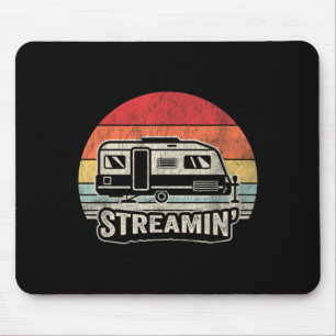 Tapis De Souris Graphisme RV Camping Coucher de Soleil Rétro Vinta