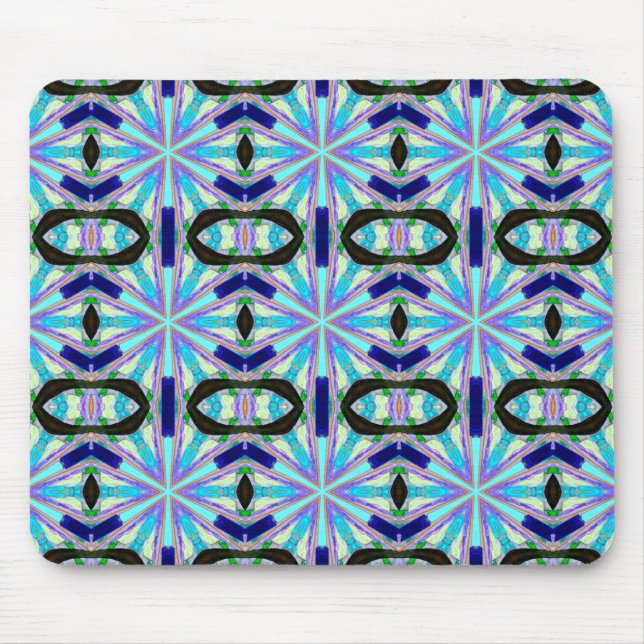 Tapis De Souris gras géométrique avec étoile bleue mousepad (Devant)