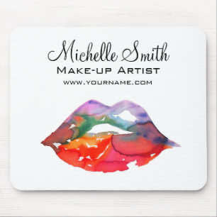 Tapis De Souris Gras Rainbow Lips Aquarelle Dessin maquillage beau