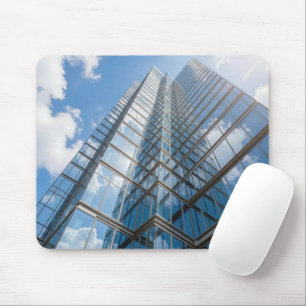 Tapis De Souris Gratte-ciel en verre avec reflets de nuages