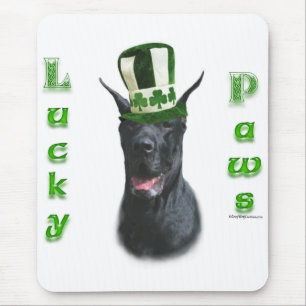 Tapis De Souris Great Dane Lucky Paws; St. Patty's Day Great Dane