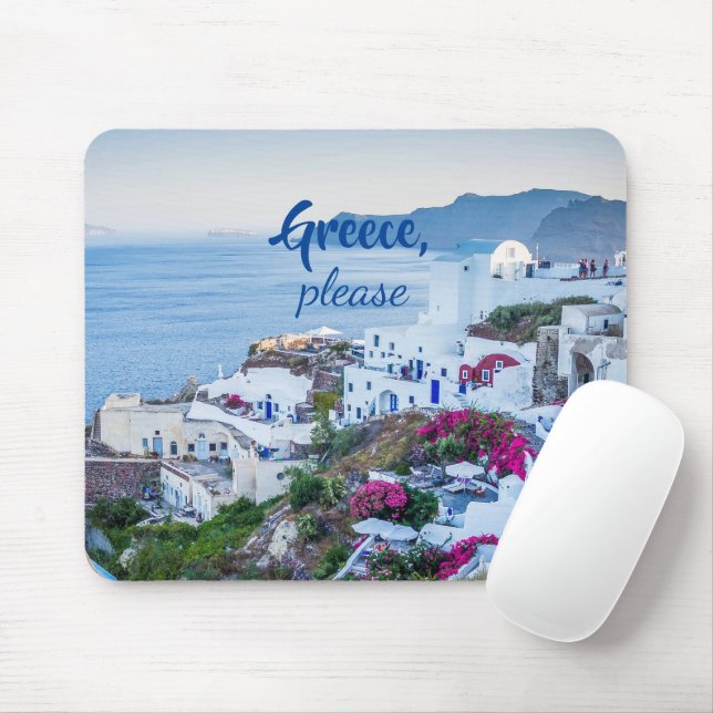 Tapis De Souris Grèce S'il vous plaît/ Personnalisé/ Paysage de Sa (Avec souris)