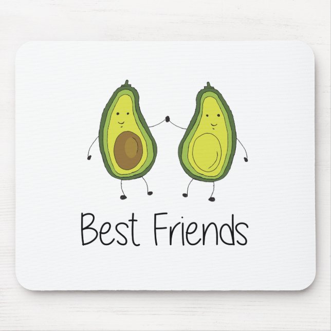 Tapis De Souris Green Avocado Cartoon Friendship Image Friend Art (Devant)
