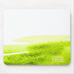 Tapis De Souris Green grass lime watercolor minimal