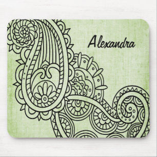 Tapis De Souris Green Mehndi Motif Mousepad