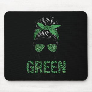 Tapis De Souris Green Messy Bun En Mai Nous Portons Une Santé Ment