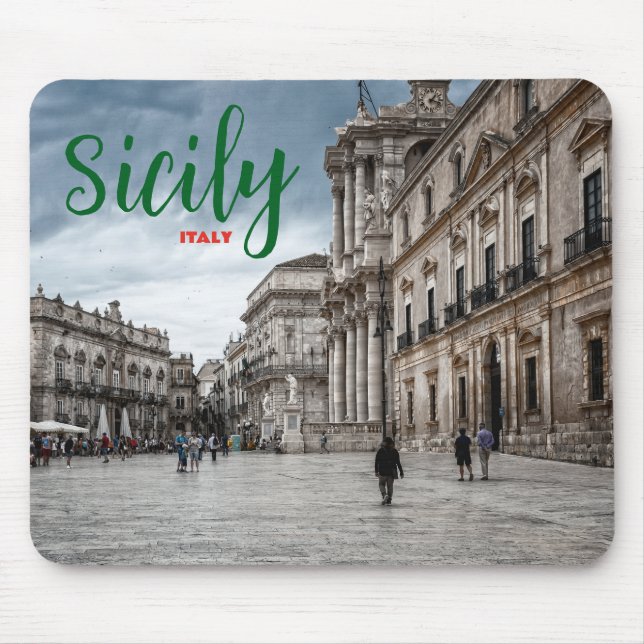 Tapis De Souris Greetings from Sicily Italy Scenic Mouse Pad  (Devant)