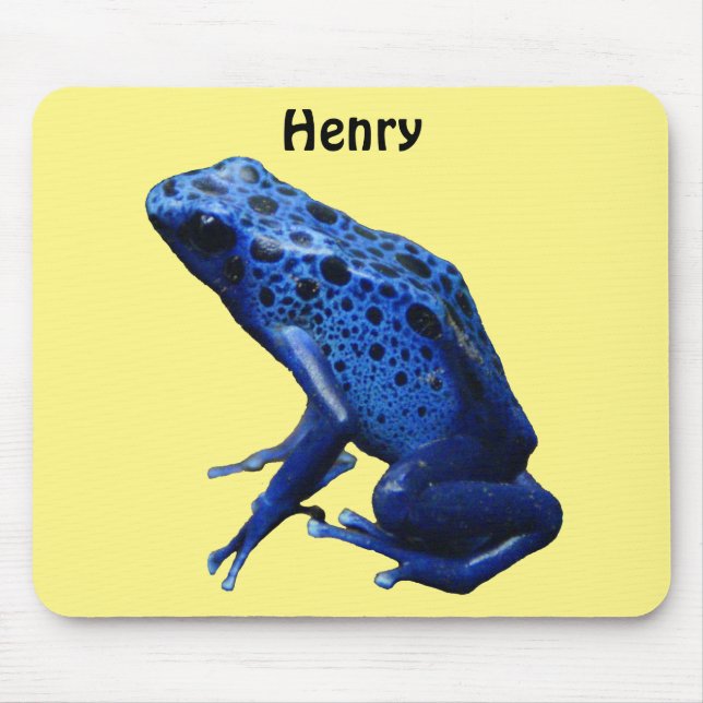 Tapis De Souris Grenouille à tarte à poison bleu (Devant)