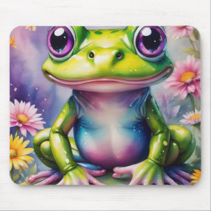 Tapis De Souris Grenouille Avec Art numérique Fleur