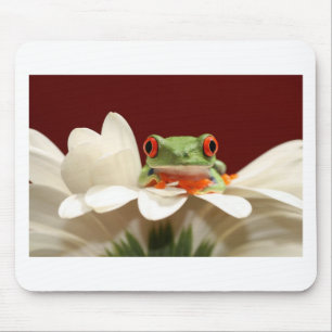 Tapis De Souris grenouille d'arbre observée par rouge