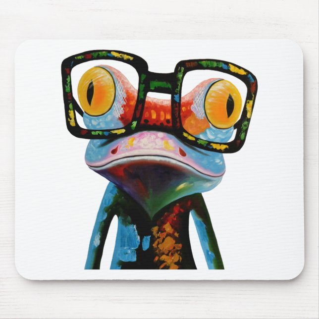 Tapis De Souris Grenouille en verre de hippie (Devant)