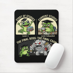 Tapis De Souris Grenouille étudiante drôle Examen final Niveau Bos