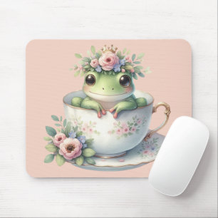 Tapis De Souris Grenouille lunaire en Teacup Floral