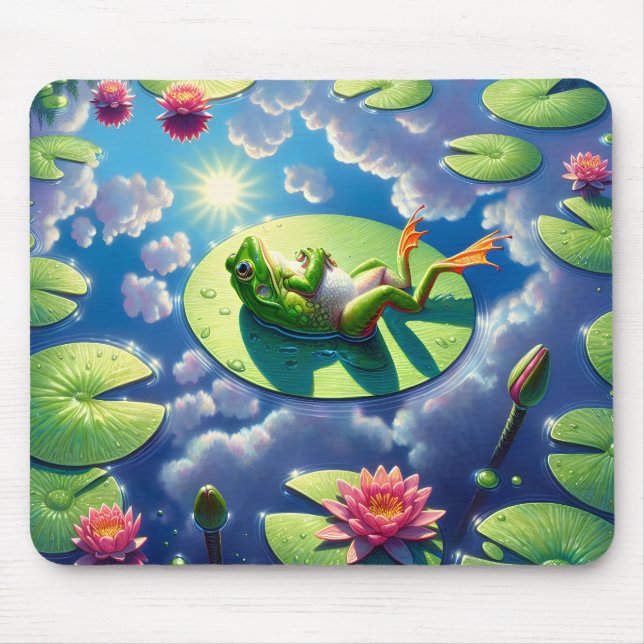 Tapis De Souris Grenouille se relaxer sur un tapis de Lily (Devant)