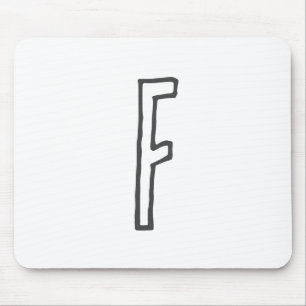 Tapis De Souris Grey & White Initial Letter Monogrammed Plain