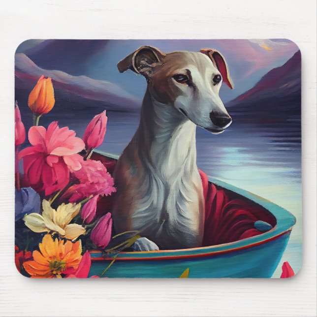 Tapis De Souris Greyhound sur une rame : une aventure Pittoresque (Devant)