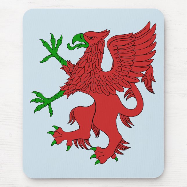 Tapis De Souris Griffin en rouge et vert (Devant)