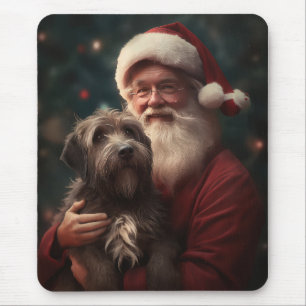 Tapis De Souris Griffon à poil dur Père Noël Noël