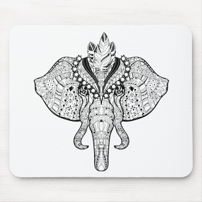Tapis De Souris Griffonnage d'éléphant de cirque (Devant)