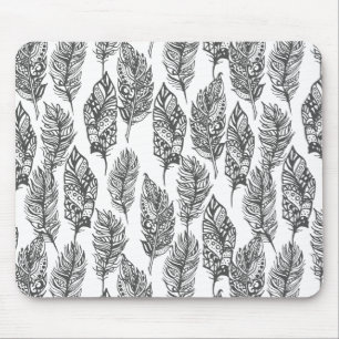 Tapis De Souris Griffonnage doux de plumes
