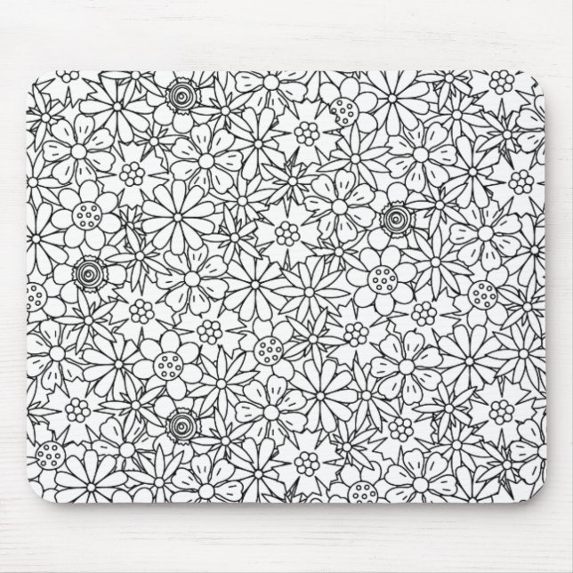 Tapis De Souris Griffonnage floral (Devant)