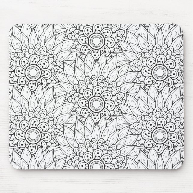 Tapis De Souris Griffonnage floral de jardin (Devant)