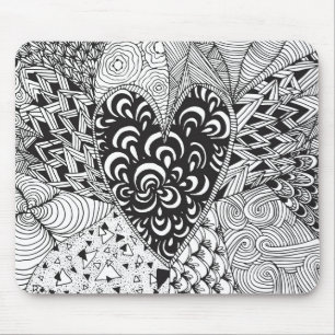 Tapis De Souris Griffonnage inspiré de coeur