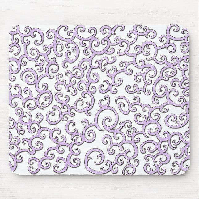 Tapis De Souris Griffonnage pourpre de Swirley (Devant)