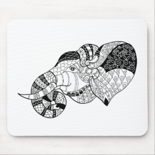 Tapis De Souris Griffonnage principal de Zenstyle d'éléphant