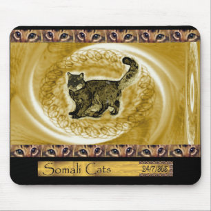 Tapis De Souris Griffonnages somaliens de chat d'ICU