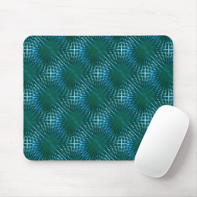 Tapis De Souris Grille cyan pointue à l'air gonflé ou gonflé (Avec souris)