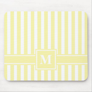 Tapis De Souris Grille moderne crème avec Monogramme