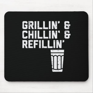 Tapis De Souris Griller Chiller Remplir Drôle Bbq Grill Boire