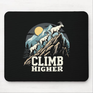 Tapis De Souris Grimpez Plus Haut Chèvre de Montagne Aventure Moti