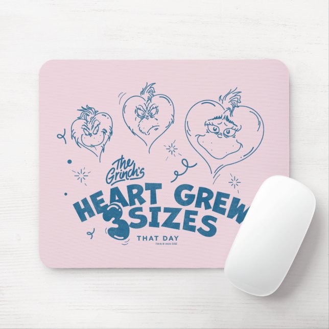 Tapis De Souris Grinch's Heart Grew 3 Tailles (Avec souris)