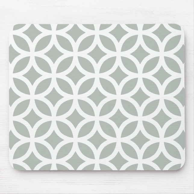 Tapis De Souris Gris argenté géométrique (Devant)