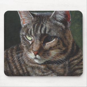 Tapis de souris gris de chat tigré de Hana