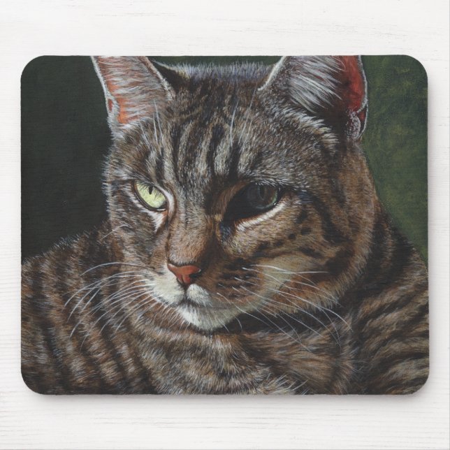 Tapis de souris gris de chat tigré de Hana (Devant)
