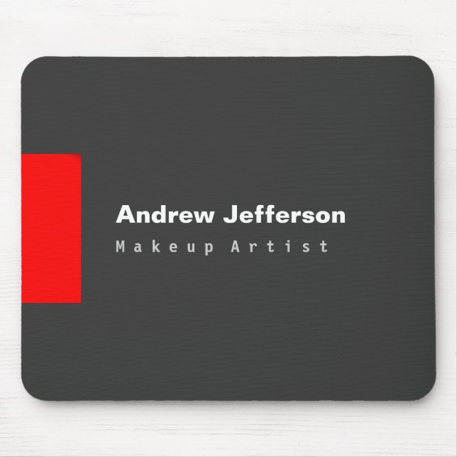 Tapis De Souris Gris Rouge Minimaliste moderne Plain Remarquable (Devant)