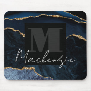 Tapis De Souris Gros Gras Monogramme Blue Agate Mousepad