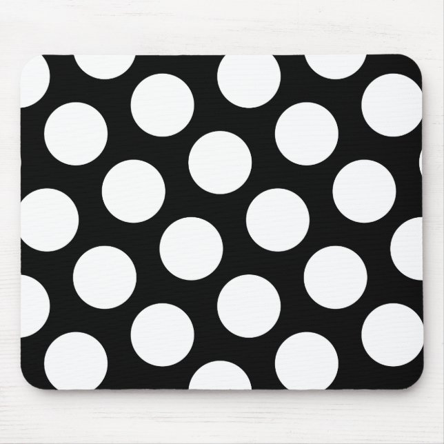 Tapis De Souris Gros Pois noirs et blancs (Devant)
