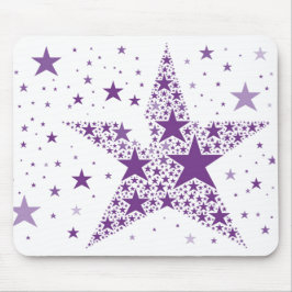 Tapis De Souris Grosse étoile en Petites étoiles violet violet