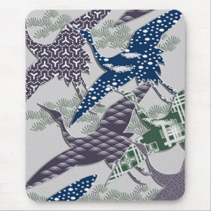 Tapis De Souris Grues japonaises de textile