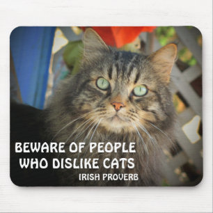 Tapis De Souris Grumpy Angel Cat and Irish proverb Meme