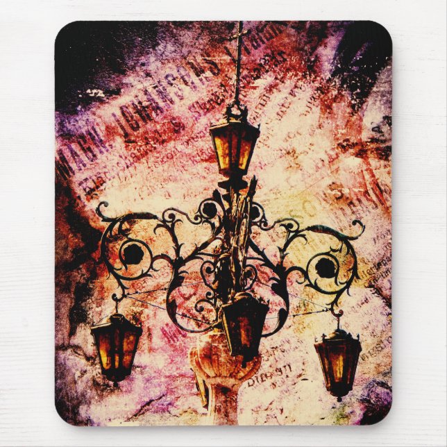 Tapis De Souris Grunge rose clair Plaza (Devant)