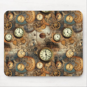 Tapis De Souris Grunge Rustic Steampunk Horloge (10)
