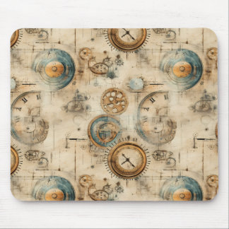 Tapis De Souris Grunge Rustic Steampunk Horloge (7)