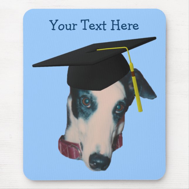 Tapis De Souris Gryhound Dans La Graduation Cap Funny Chien Mousep (Devant)