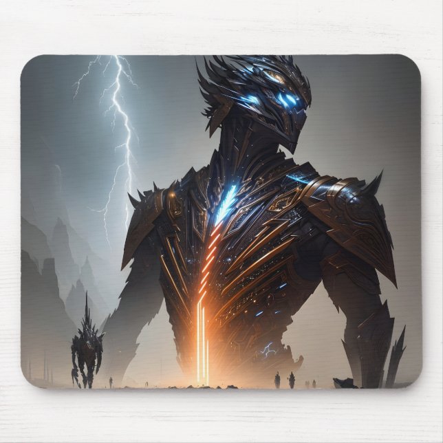 Tapis De Souris Guerrier Cyborg de la foudre (Devant)