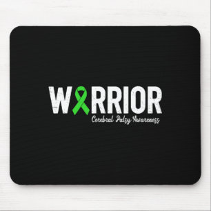 Tapis De Souris Guerrier de paralysie cérébrale ruban vert de sens